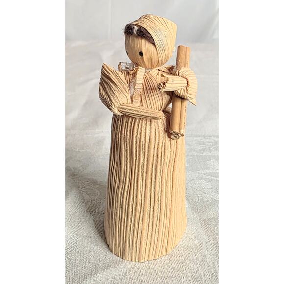 Set of 6 Vintage Mini Corn Husk Dolls 3 1/2" Tall - Picture 3 of 8